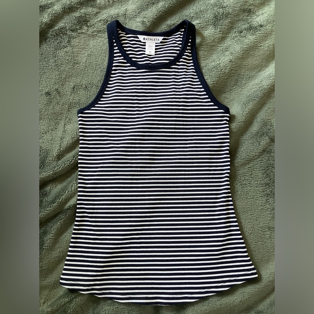 Athleta Signature Striped Rib Tank Top Size Small NWOT - Picture 2 of 5